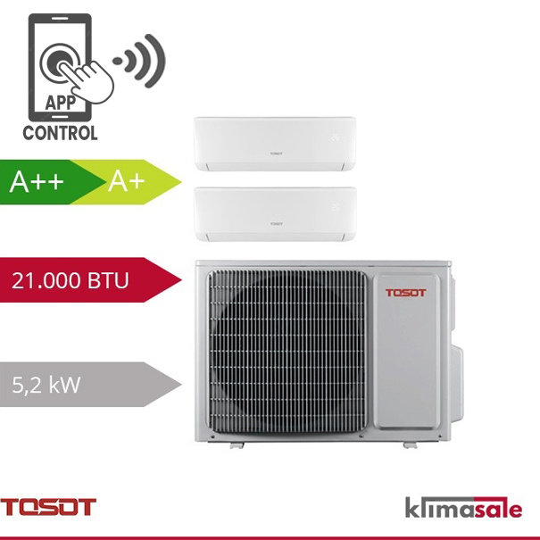 Tosot Tosot PULAR Multi-Split-Klimaanlage Inverter 0912P R32 1 x 2,5 kW und 1 x 3,5 kW Set