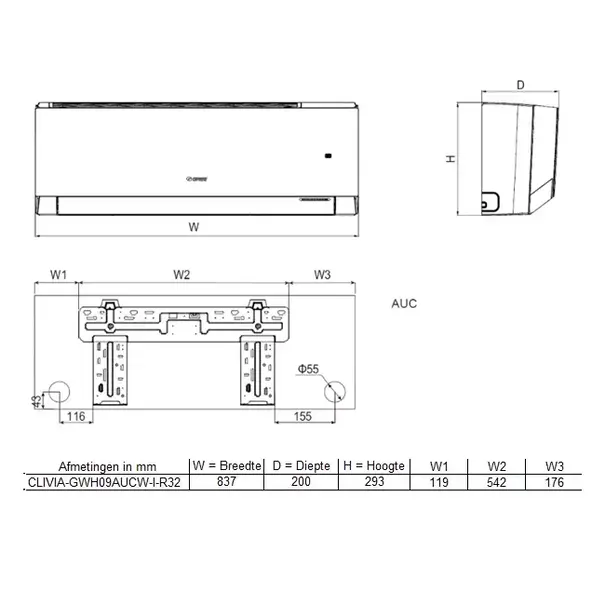 Tosot Tosot CLIVIA von GREE Innengerät Design R32 2,7-3,0 kW