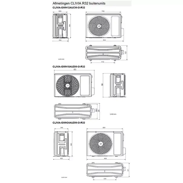 Tosot Tosot CLIVIA von GREE Inverter-Klimaanlage Weiß R32 7,1 kW Set