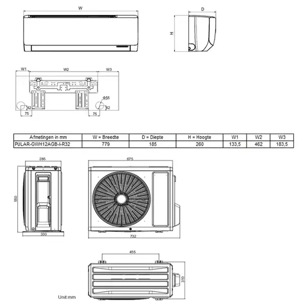 Tosot Tosot PULAR von GREE Einzel-Split-Klimagerät R32 3,5 kW Set