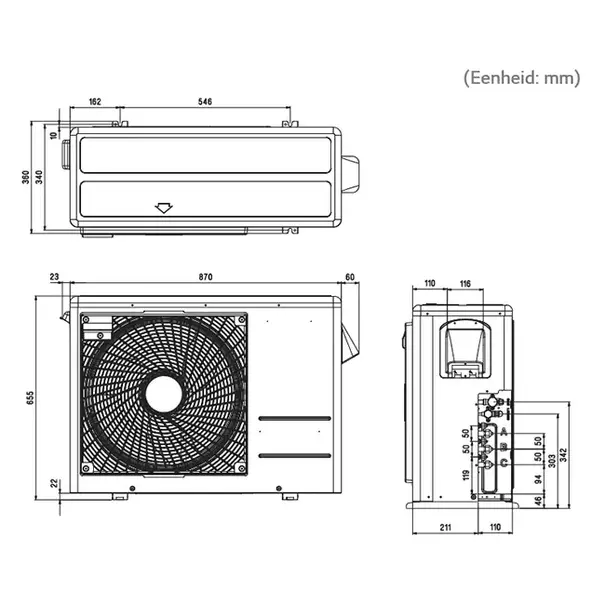 LG LG Triple Split Klimaanlage MU3R21-091212 R32 1 x 2,5 kW + 2 x 3,5 kW Set