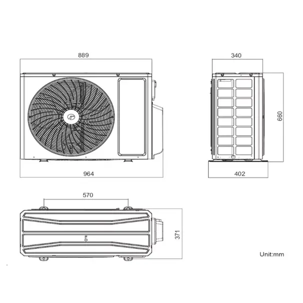 Tosot Tosot PULAR Dreifach-Split-Klimaanlage mit Inverter 090909P R32 3 x 2,5 kW Set