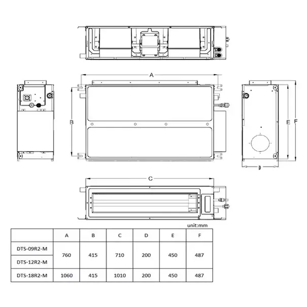 Tosot Tosot by GREE DTS-09R2-M Innengerät Multi Kanal R32 3,5 kW