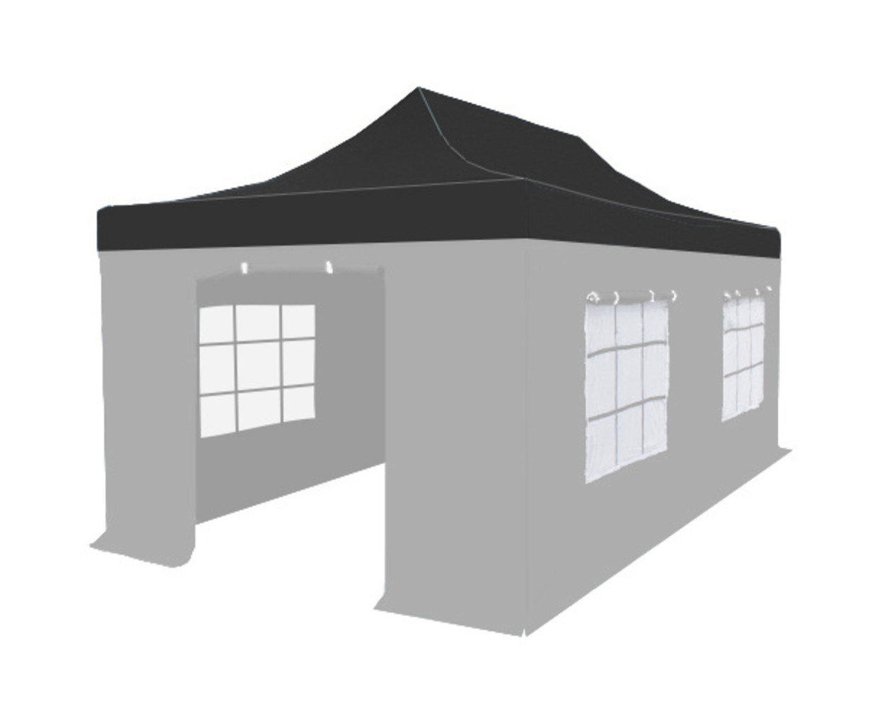 Dak Easy up zwart 3x6m luxe partytent Dak Easy up zwart 3x6m luxe partytent