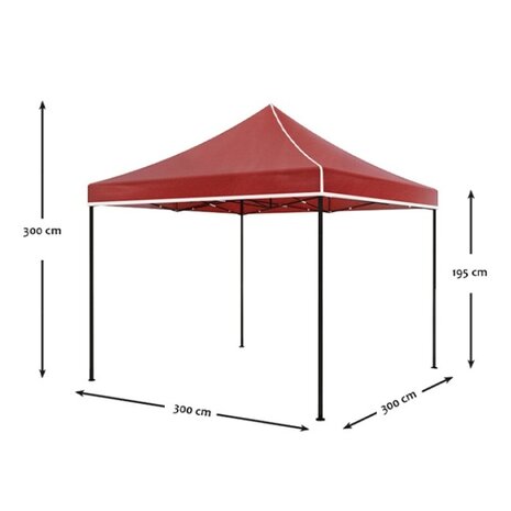 Lizzely Garden & Living Easy up 3x3m rood luxe zonder zijwanden partytent opvouwbaar Lizzely Garden & Living Easy up 3x3m rood luxe zonder zijwanden partytent opvouwbaar