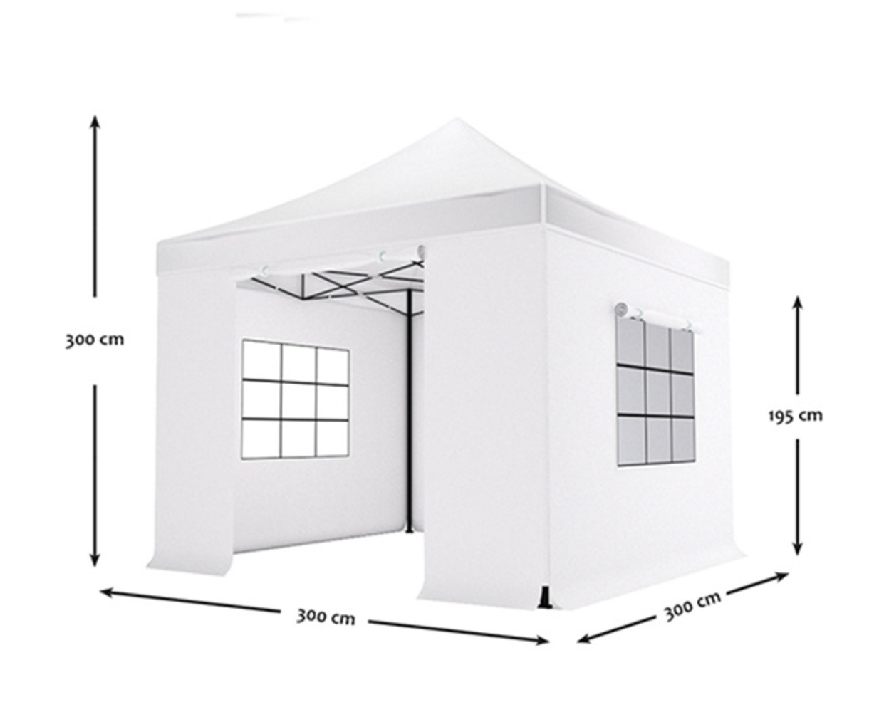Easy up 3x3m wit luxe partytent opvouwbaar Easy up 3x3m wit luxe partytent opvouwbaar
