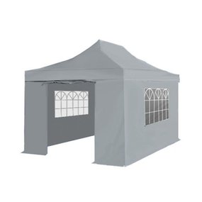 Lizzely Garden & Living Easy up 3x4,5m grijs 30mm (aluminium buizen) semi prof partytent opvouwbaar Lizzely Garden & Living Easy up 3x4,5m grijs 30mm (aluminium buizen) semi prof partytent opvouwbaar