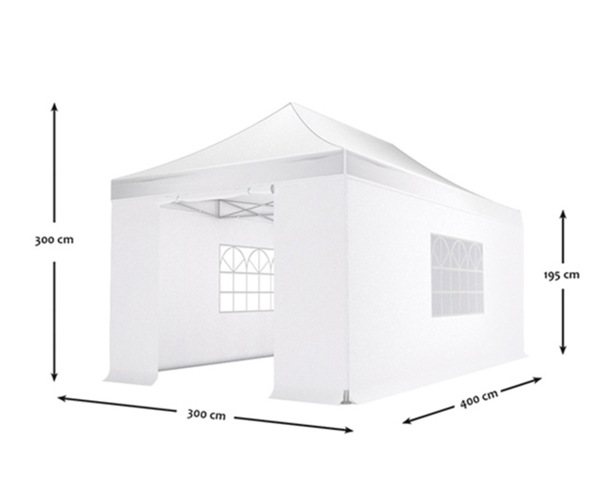 Easy up 3x4,5m wit 40mm (aluminium buizen) semi prof partytent opvouwbaar