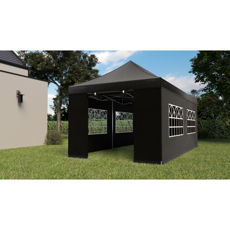 Lizzely Garden & Living Easy up 3x6m zwart 40mm (aluminium buizen) semi prof partytent opvouwbaar
