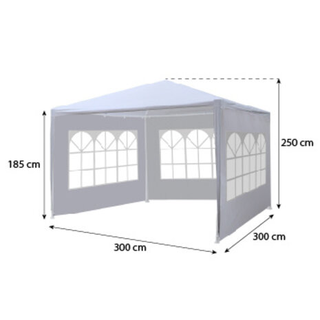 Lizzely Garden & Living Partytent 3x3m budget wit met drie zijwanden Lizzely Garden & Living Partytent 3x3m budget wit met drie zijwanden