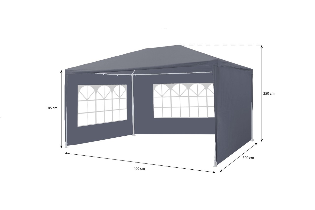 Partytent 3x4m donkergrijs budget Partytent 3x4m donkergrijs budget