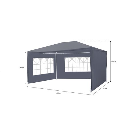 Lizzely Garden & Living Partytent 3x4m donkergrijs budget Lizzely Garden & Living Partytent 3x4m donkergrijs budget