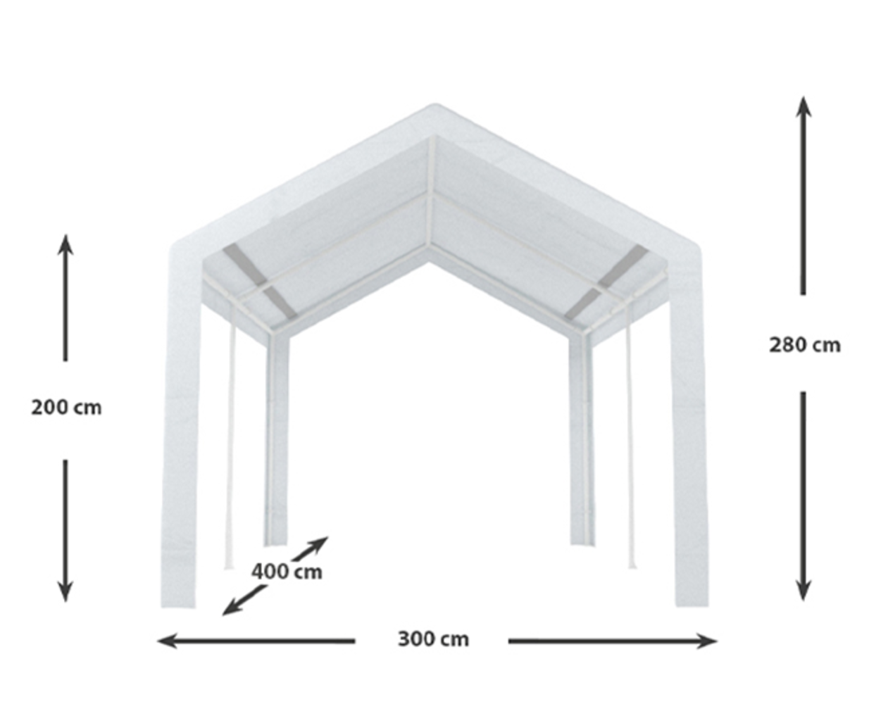 Partytent 3x4m wit semi professioneel Partytent 3x4m wit semi professioneel