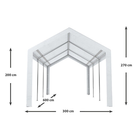 Lizzely Garden & Living Partytent 3x6m wit semi professioneel Lizzely Garden & Living Partytent 3x6m wit semi professioneel