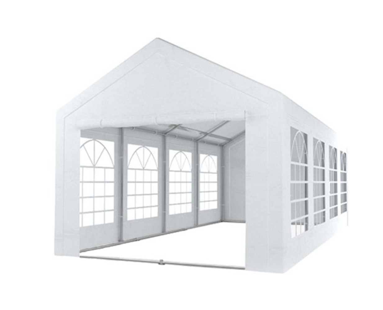 Partytent 4x8m PVC met grondframe brandvertragend