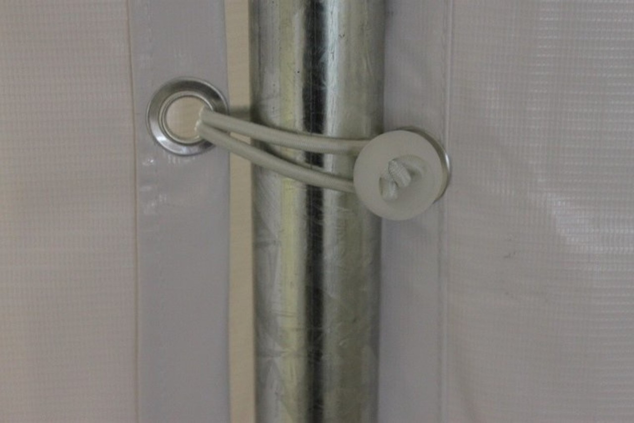 Partytent 4x8m PVC met grondframe brandvertragend