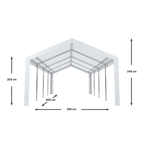 Lizzely Garden & Living Partytent 4x8m wit semi professioneel Lizzely Garden & Living Partytent 4x8m wit semi professioneel