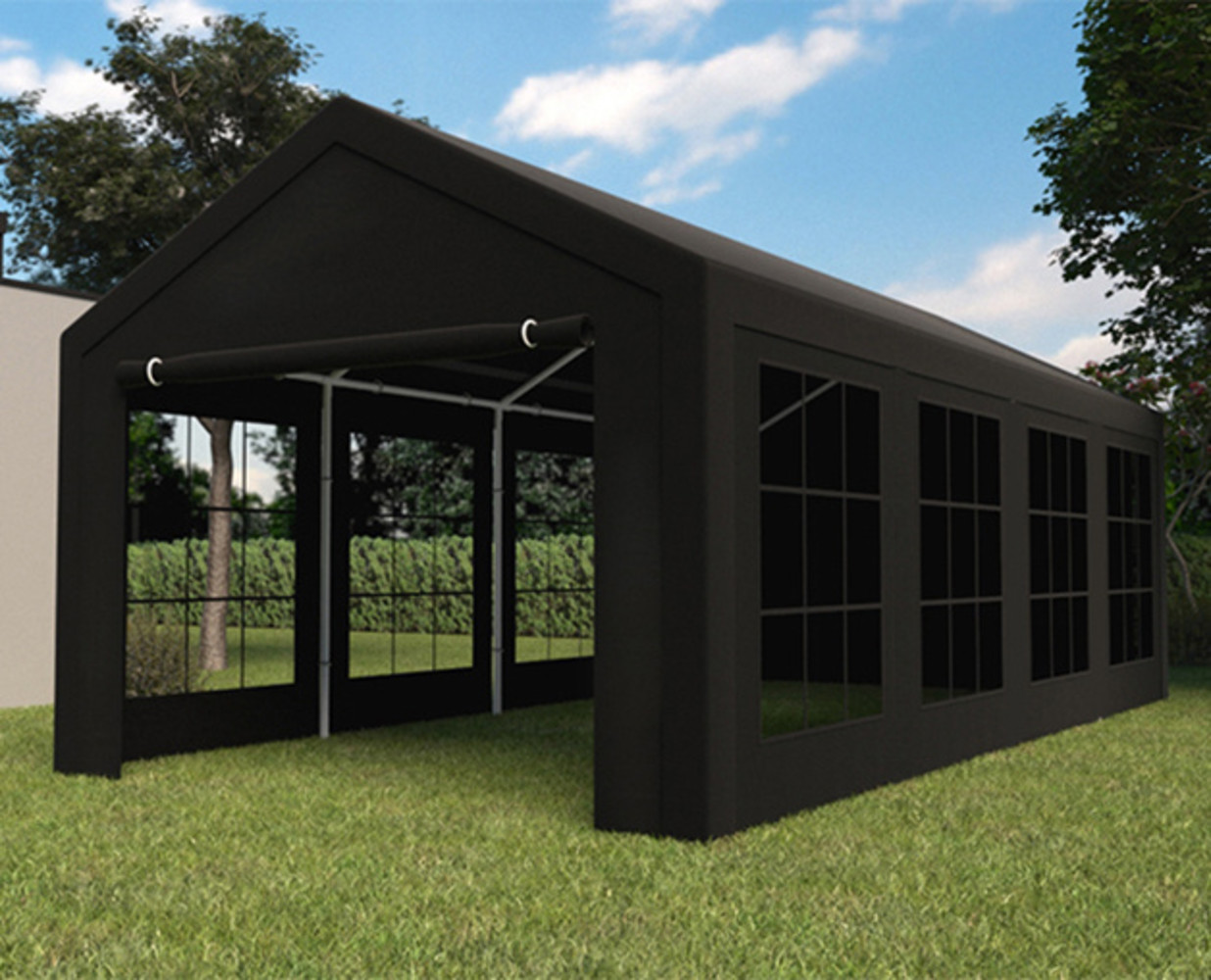 Partytent 4x8m zwart semi professioneel Partytent 4x8m zwart semi professioneel