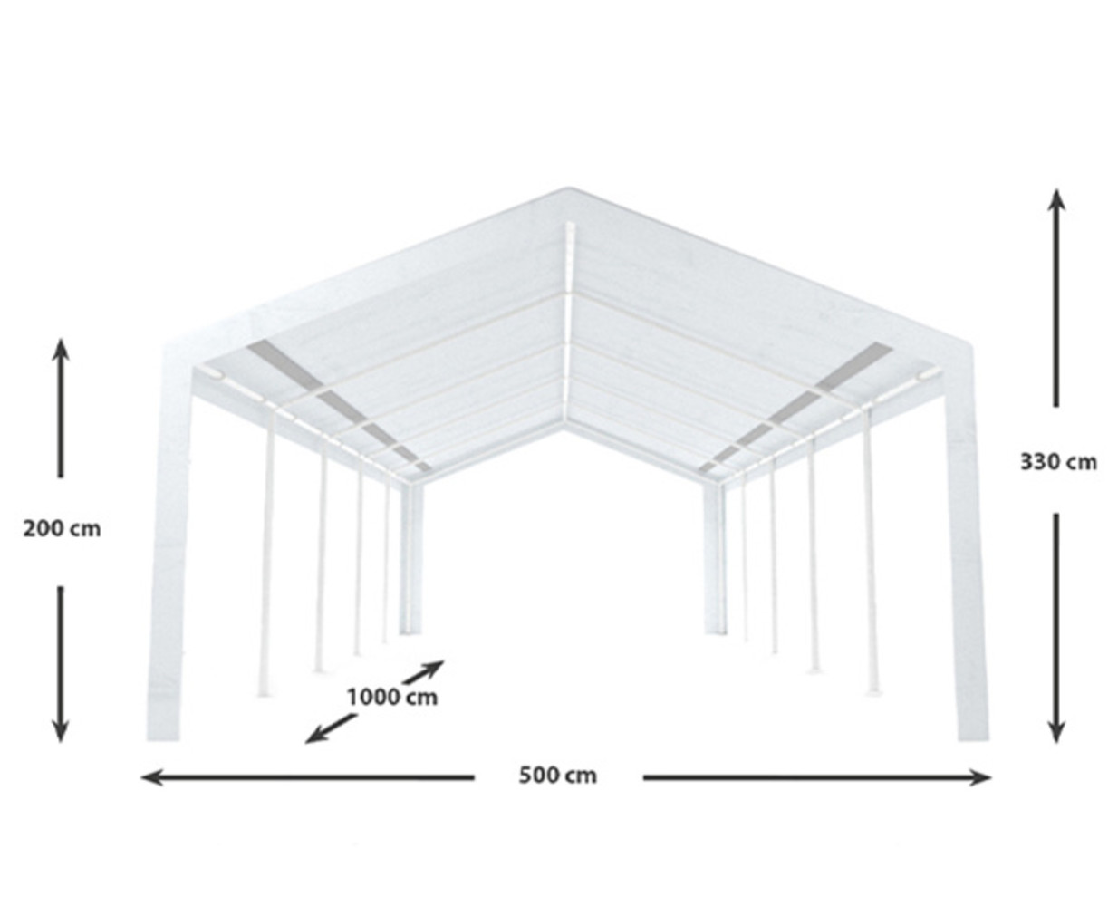 Partytent 5x10m Premium gegalvaniseerde buizen Partytent 5x10m Premium gegalvaniseerde buizen