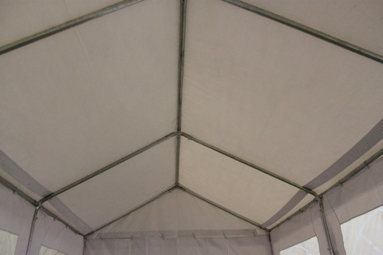 Partytent 5x10m PVC met grondframe brandvertragend Partytent 5x10m PVC met grondframe brandvertragend