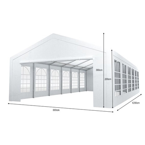 Lizzely Garden & Living Partytent 6x12m Premium gegalvaniseerde buizen Lizzely Garden & Living Partytent 6x12m Premium gegalvaniseerde buizen