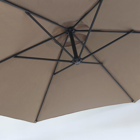Lizzely Garden & Living Zweefparasol Staal Taupe Parasol Diameter 300 cm