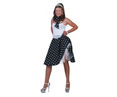 Rock' N Roll Rok | Bolletjes Zwart | Dames