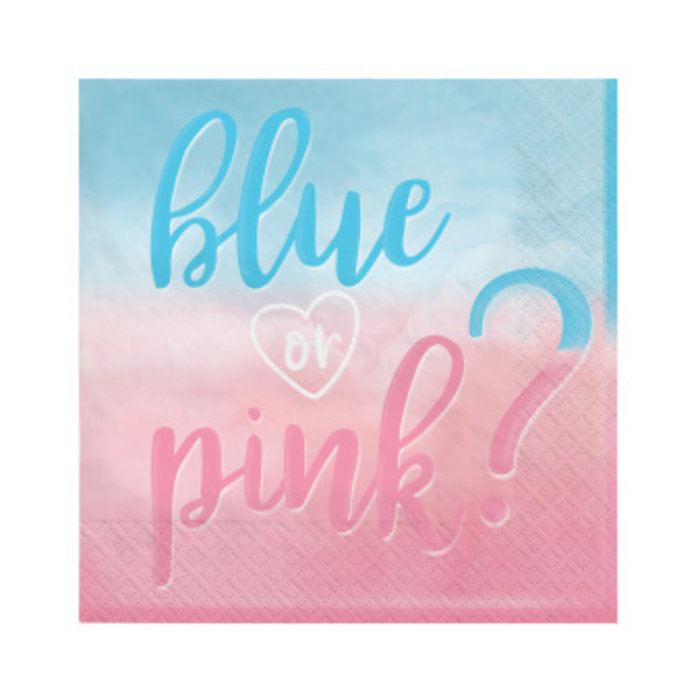 Servetten Blue Or Pink | 16 Stuks
