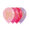 Happy Birthday 12 inch | 25 Stuks | Roze/Paars