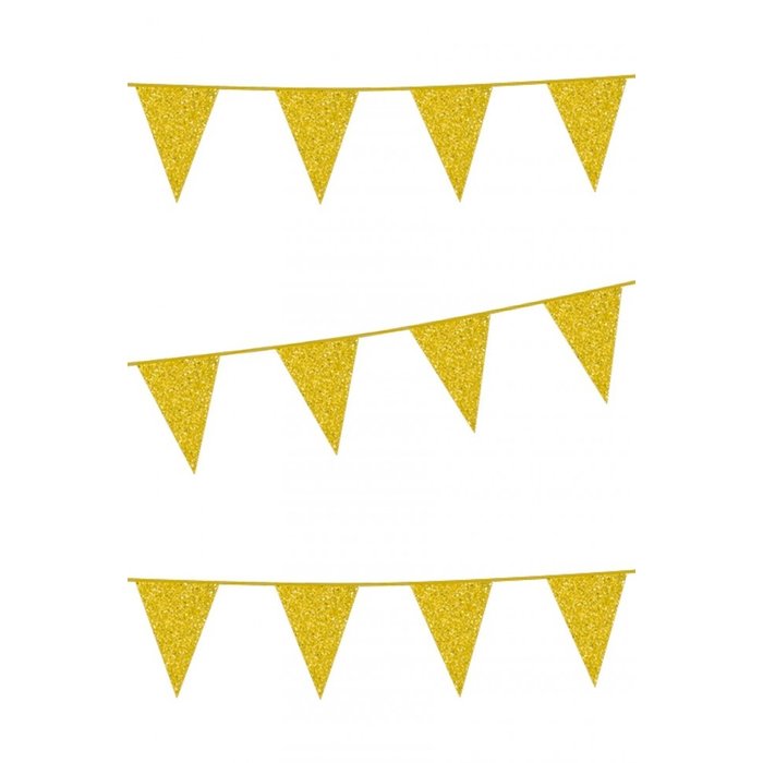 Vlaggenlijn Glitter / Goud | 6m