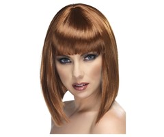 Glamour Girl Pruik | Kort Bruin
