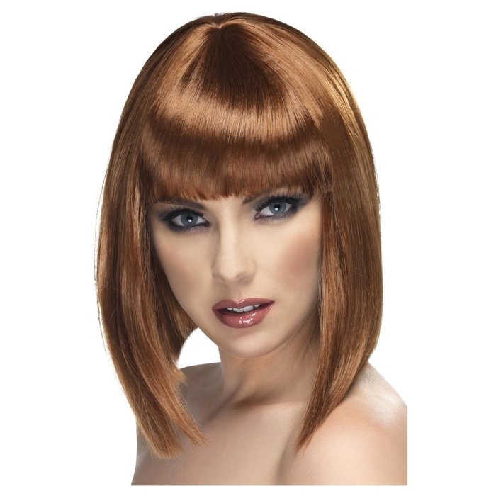 Glamour Girl Pruik | Kort Bruin