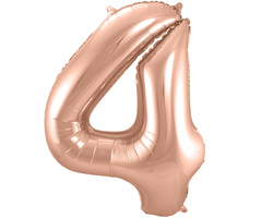 Cijfer 4  Folieballon Rosé Gold | 86cm