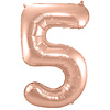 Cijfer 5  Folieballon Rosé Gold | 86cm