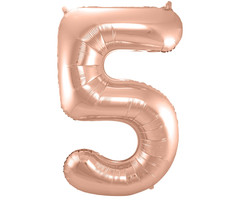 Cijfer 5  Folieballon Rosé Gold | 86cm