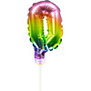 Cijfer 0 Folieballon Taart Topper | Regenboog