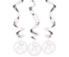 Swirls Communie | Wit/Zilver | 3 Stuks