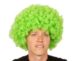 Pruik Krullen Groen |  Disco/Clown