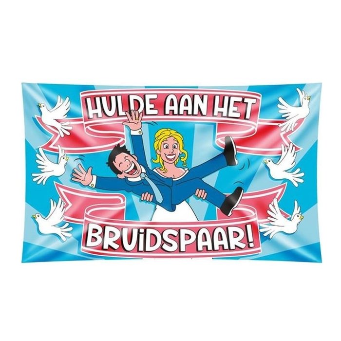 Gevelvlag  XXL | Hulde Aan Het Bruidspaar | 150cmx90cm