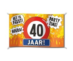Gevelvlag  XXL | 40 Jaar Party Time? | 150cmx90cm