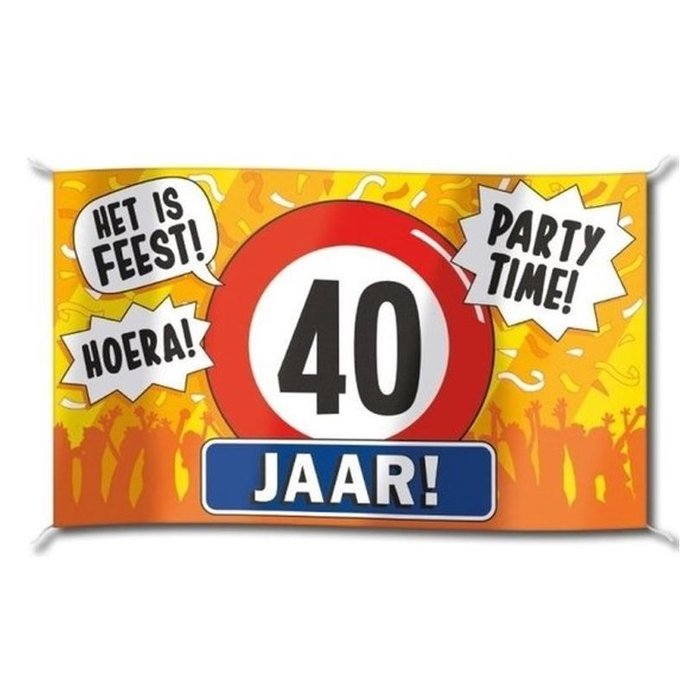 Gevelvlag  XXL | 40 Jaar Party Time? | 150cmx90cm