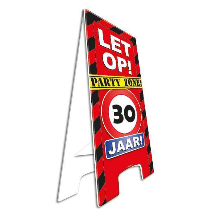 Party Waarschuwingsbord | Let op! 30 Jaar |  57cm x 25cm