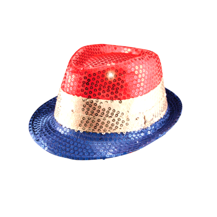 Hoedje Nederlandse Kleuren | Pailletjes + Lichtjes