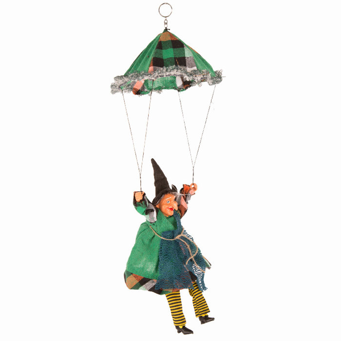 Heks Aan Parachute | Halloween Heks | Groen/Blauw