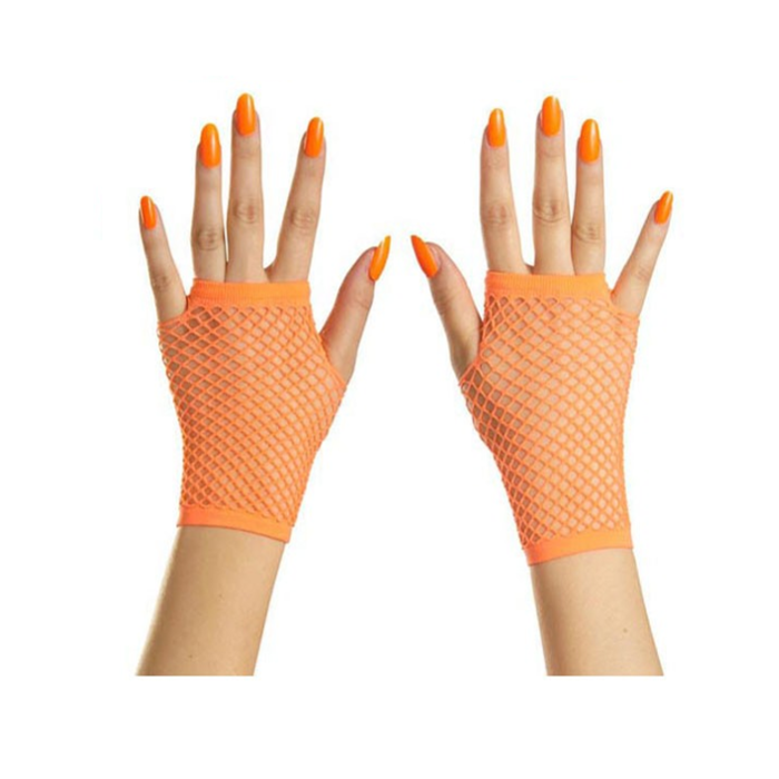 Korte Vingerloze Handschoenen | Neon Oranje | Nethandschoenen