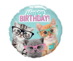 Happy Birthday Cats/Katten Folieballon | 45cm