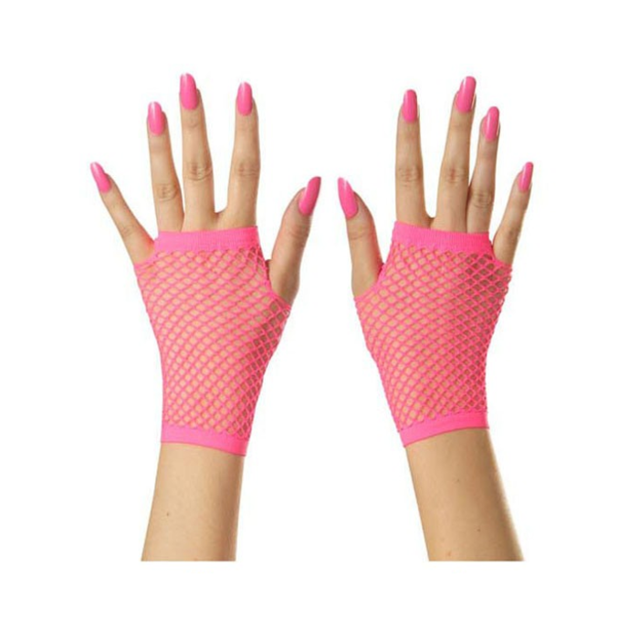 Korte Vingerloze Handschoenen | Neon Roze | Nethandschoenen