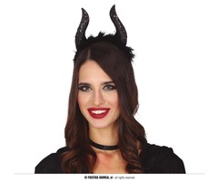 Malificant Hoorns Zwart | Glitter