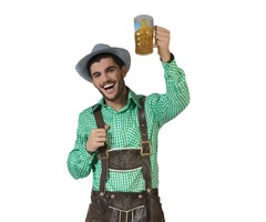 Tiroler Anton Hemd Geruit/ Groen | Herenkostuum  | Oktoberfest