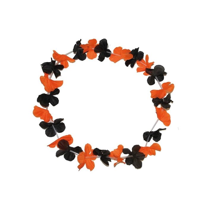 Bloemenkrans Halloween | Hawaïkrans Oranje/ Zwart